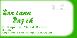 mariann mazik business card